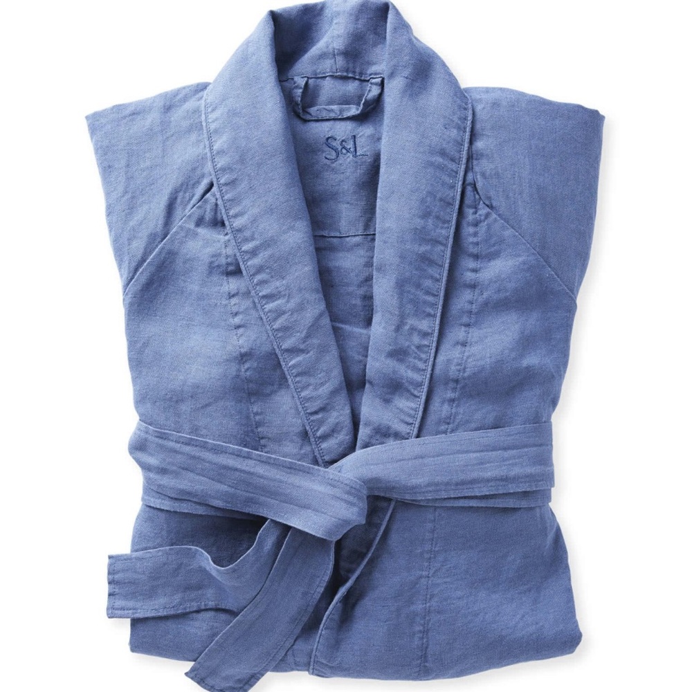 Serena and Lily linen indigo Robe